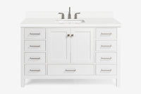 Ariel Cambridge 54-55 in. single rectangle sink vanity with (0.75, 1.5, 2)in countertops