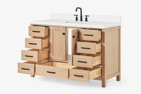 Ariel Cambridge 54-55 in. single rectangle sink vanity with (0.75, 1.5, 2)in countertops