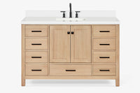 Ariel Cambridge 54-55 in. single rectangle sink vanity with (0.75, 1.5, 2)in countertops