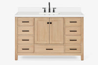 Ariel Cambridge 54-55 in. single rectangle sink vanity with (0.75, 1.5, 2)in countertops