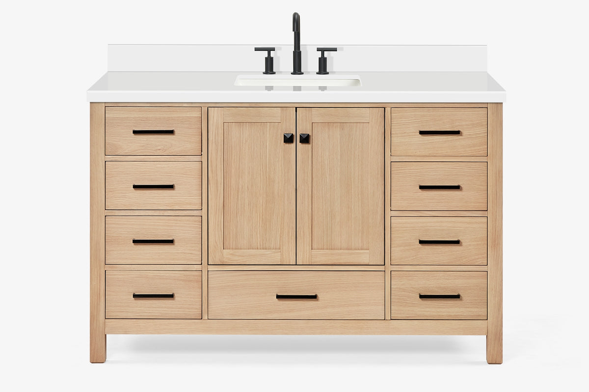 Ariel Cambridge 54-55 in. single rectangle sink vanity with (0.75, 1.5, 2)in countertops