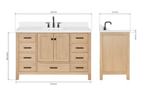 Ariel Cambridge 54-55 in. single rectangle sink vanity with (0.75, 1.5, 2)in countertops