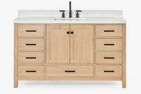 Ariel cambridge 60-61 in. single rectangle sink vanity with (0.75, 1.5, 2) in countertop