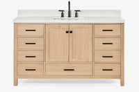 Ariel cambridge 60-61 in. single rectangle sink vanity with (0.75, 1.5, 2) in countertop