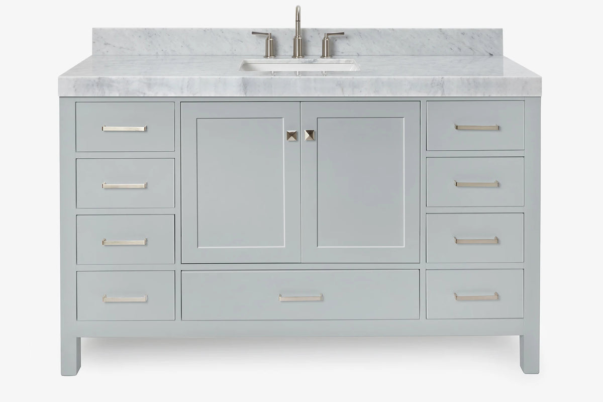 Ariel cambridge 60-61 in. single rectangle sink vanity with (0.75, 1.5, 2) in countertop