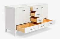 Ariel cambridge (60"& 66") double sink base cabinet.