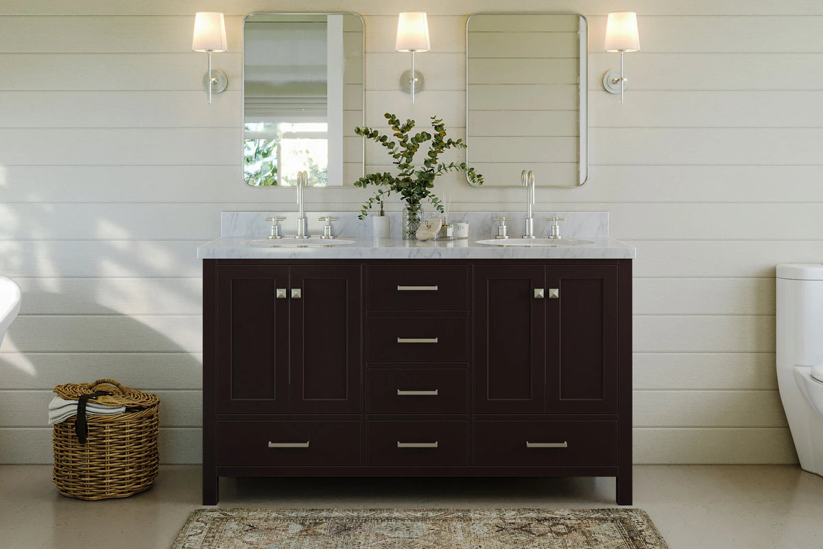 Ariel cambridge (60"& 66") double sink base cabinet.