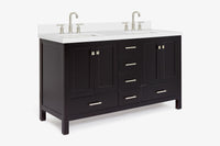 Ariel cambridge( 60 in , 61 in )  double rectangle sink vanity with Marble (0.75 in, 1.5 in, 2 in) countertop