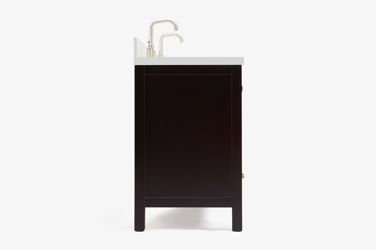 Ariel cambridge( 60 in , 61 in )  double rectangle sink vanity with Marble (0.75 in, 1.5 in, 2 in) countertop