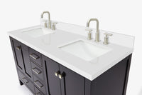 Ariel cambridge( 60 in , 61 in )  double rectangle sink vanity with Marble (0.75 in, 1.5 in, 2 in) countertop