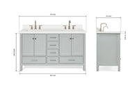 Ariel cambridge( 60 in , 61 in )  double rectangle sink vanity with Marble (0.75 in, 1.5 in, 2 in) countertop