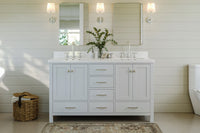 Ariel cambridge( 60 in , 61 in )  double rectangle sink vanity with Marble (0.75 in, 1.5 in, 2 in) countertop