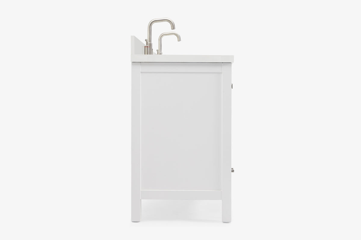 Ariel cambridge( 60 in , 61 in )  double rectangle sink vanity with Marble (0.75 in, 1.5 in, 2 in) countertop