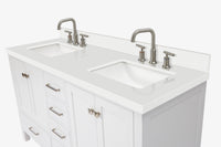 Ariel cambridge( 60 in , 61 in )  double rectangle sink vanity with Marble (0.75 in, 1.5 in, 2 in) countertop
