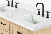 Ariel cambridge( 60 in , 61 in )  double rectangle sink vanity with Marble (0.75 in, 1.5 in, 2 in) countertop
