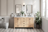 Ariel cambridge( 60 in , 61 in )  double rectangle sink vanity with Marble (0.75 in, 1.5 in, 2 in) countertop