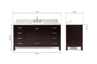 Ariel cambridge 60-61 in. single rectangle sink vanity with (0.75, 1.5, 2) in countertop