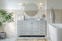Ariel cambridge 60-61 in. single rectangle sink vanity with (0.75, 1.5, 2) in countertop