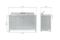 Ariel cambridge 60-61 in. single rectangle sink vanity with (0.75, 1.5, 2) in countertop