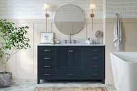 Ariel cambridge 60-61 in. single rectangle sink vanity with (0.75, 1.5, 2) in countertop
