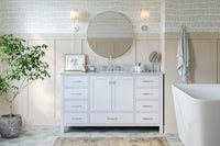 Ariel cambridge 60-61 in. single rectangle sink vanity with (0.75, 1.5, 2) in countertop