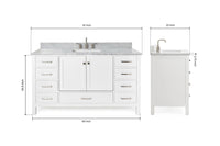 Ariel cambridge 60-61 in. single rectangle sink vanity with (0.75, 1.5, 2) in countertop