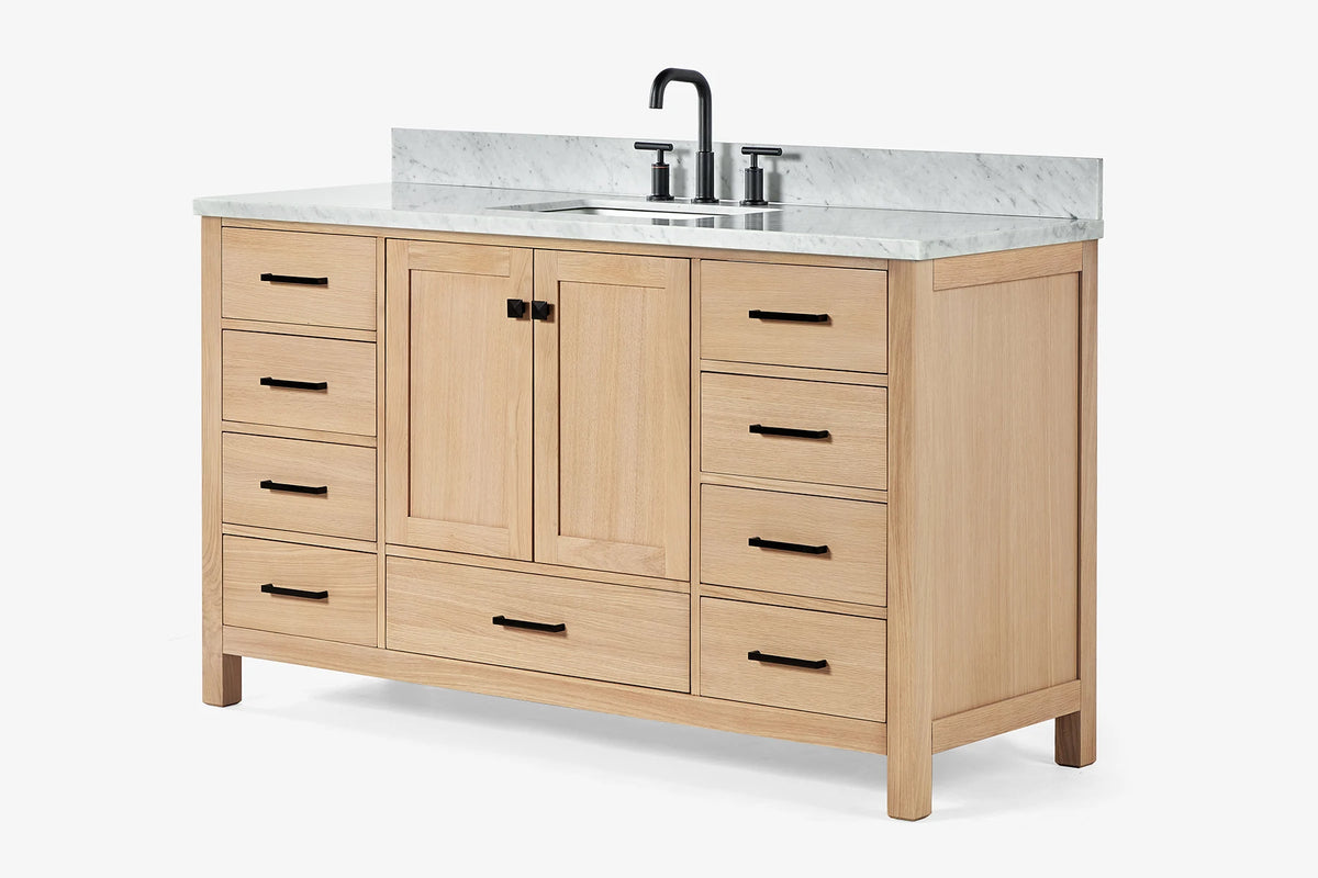 Ariel cambridge 60-61 in. single rectangle sink vanity with (0.75, 1.5, 2) in countertop