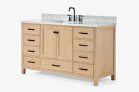 Ariel cambridge 60-61 in. single rectangle sink vanity with (0.75, 1.5, 2) in countertop