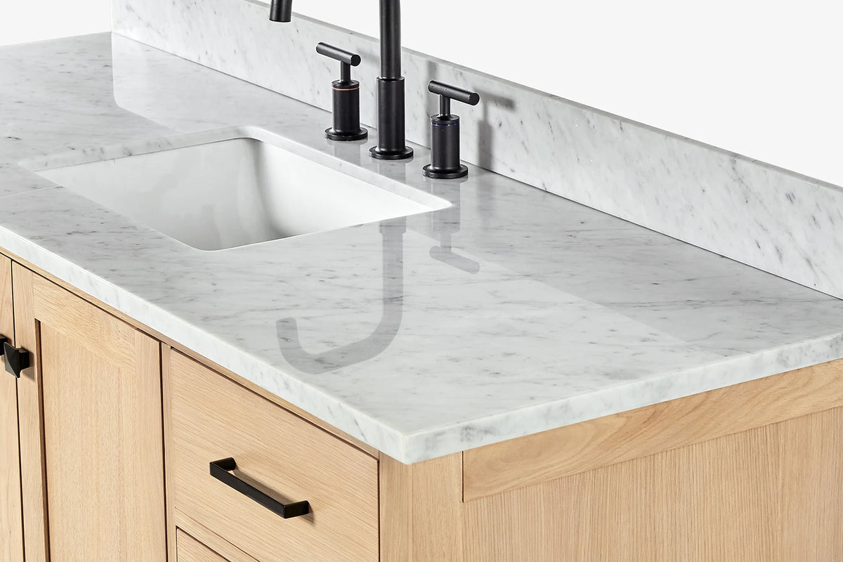 Ariel cambridge 60-61 in. single rectangle sink vanity with (0.75, 1.5, 2) in countertop