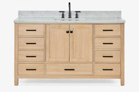 Ariel cambridge 60-61 in. single rectangle sink vanity with (0.75, 1.5, 2) in countertop