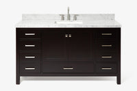 Ariel cambridge 60-61 in. single rectangle sink vanity with (0.75, 1.5, 2) in countertop
