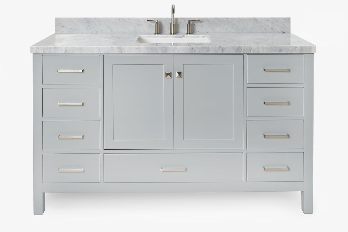 Ariel cambridge 60-61 in. single rectangle sink vanity with (0.75, 1.5, 2) in countertop