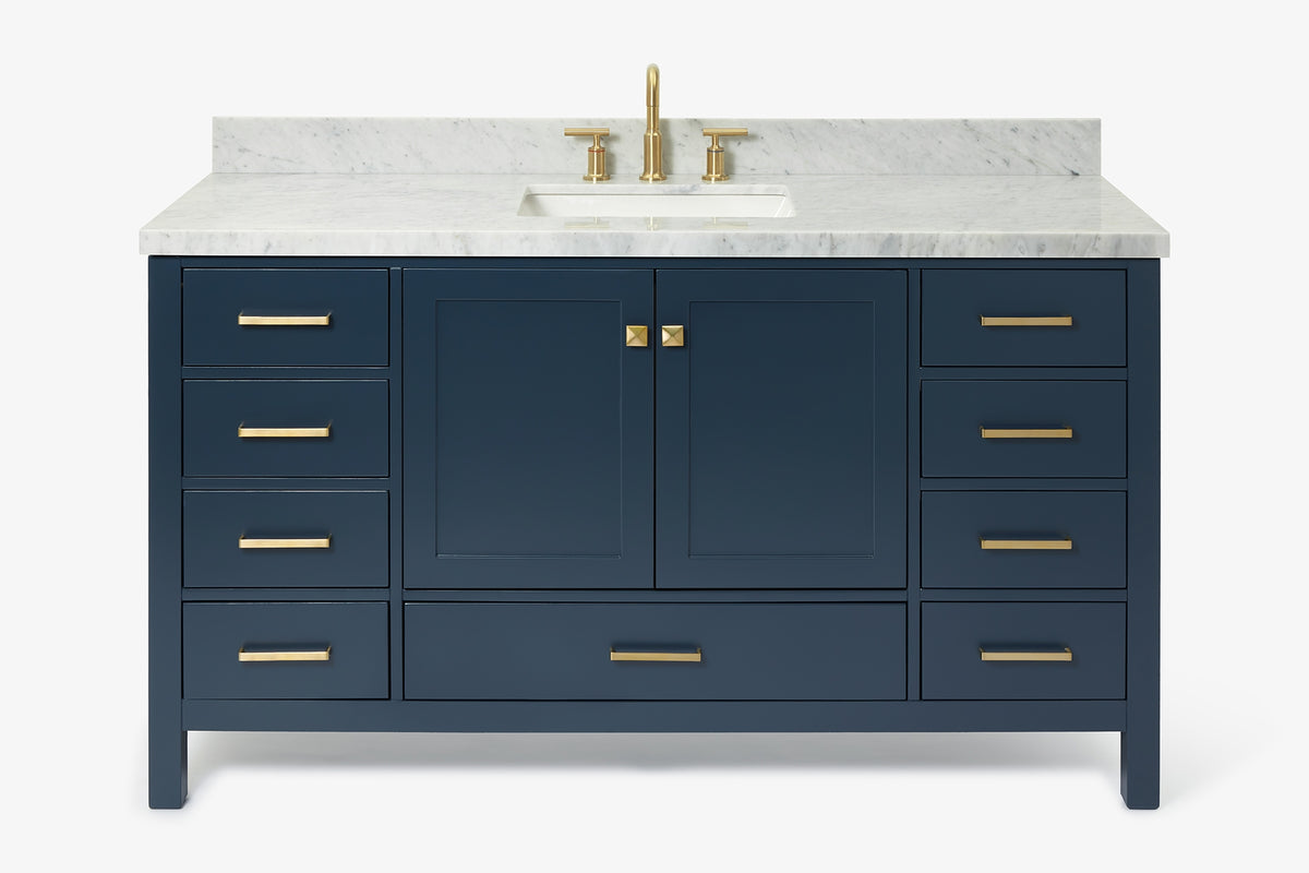 Ariel cambridge 60-61 in. single rectangle sink vanity with (0.75, 1.5, 2) in countertop
