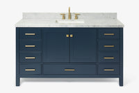 Ariel cambridge 60-61 in. single rectangle sink vanity with (0.75, 1.5, 2) in countertop