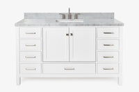 Ariel cambridge 60-61 in. single rectangle sink vanity with (0.75, 1.5, 2) in countertop