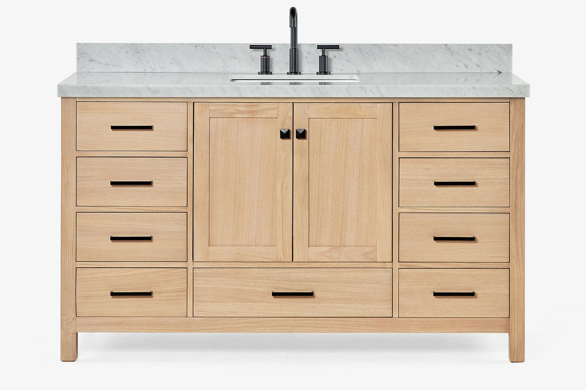 Ariel cambridge 60-61 in. single rectangle sink vanity with (0.75, 1.5, 2) in countertop