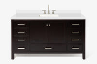 Ariel cambridge 60-61 in. single rectangle sink vanity with (0.75, 1.5, 2) in countertop