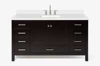 Ariel cambridge 60-61 in. single rectangle sink vanity with (0.75, 1.5, 2) in countertop