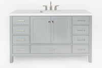 Ariel cambridge 60-61 in. single rectangle sink vanity with (0.75, 1.5, 2) in countertop