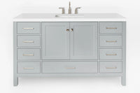 Ariel cambridge 60-61 in. single rectangle sink vanity with (0.75, 1.5, 2) in countertop