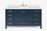 Ariel cambridge 60-61 in. single rectangle sink vanity with (0.75, 1.5, 2) in countertop