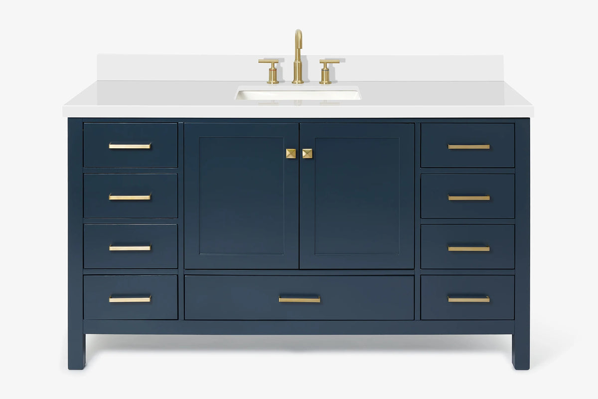 Ariel cambridge 60-61 in. single rectangle sink vanity with (0.75, 1.5, 2) in countertop