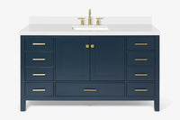 Ariel cambridge 60-61 in. single rectangle sink vanity with (0.75, 1.5, 2) in countertop