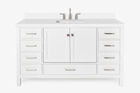 Ariel cambridge 60-61 in. single rectangle sink vanity with (0.75, 1.5, 2) in countertop