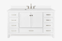 Ariel cambridge 60-61 in. single rectangle sink vanity with (0.75, 1.5, 2) in countertop