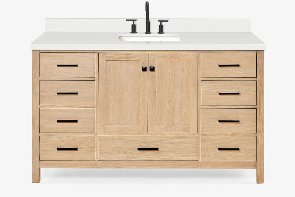 Ariel cambridge 60-61 in. single rectangle sink vanity with (0.75, 1.5, 2) in countertop