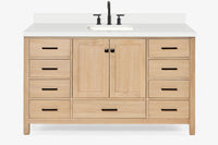 Ariel cambridge 60-61 in. single rectangle sink vanity with (0.75, 1.5, 2) in countertop