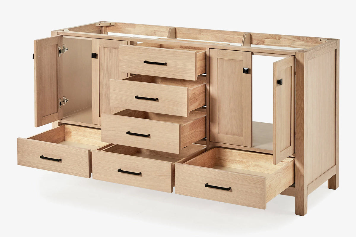 Ariel cambridge (60"& 66") double sink base cabinet.