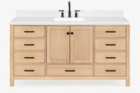 Ariel cambridge 66-67 inch single rectangle sink vanity with countertop with (0.75,1.5)in edge