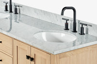 Ariel cambridge (66"&67") in double oval sink bathroom vanity with marble countertop (0.75" & 1.5").
